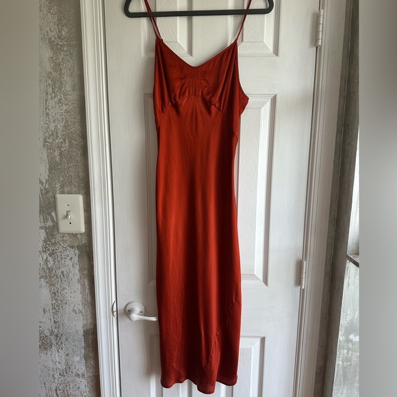 Spell Boudoir Silk Slip Dress in Copper - Picture 5 of 7